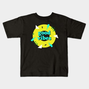 Good vibes retro music disc Kids T-Shirt